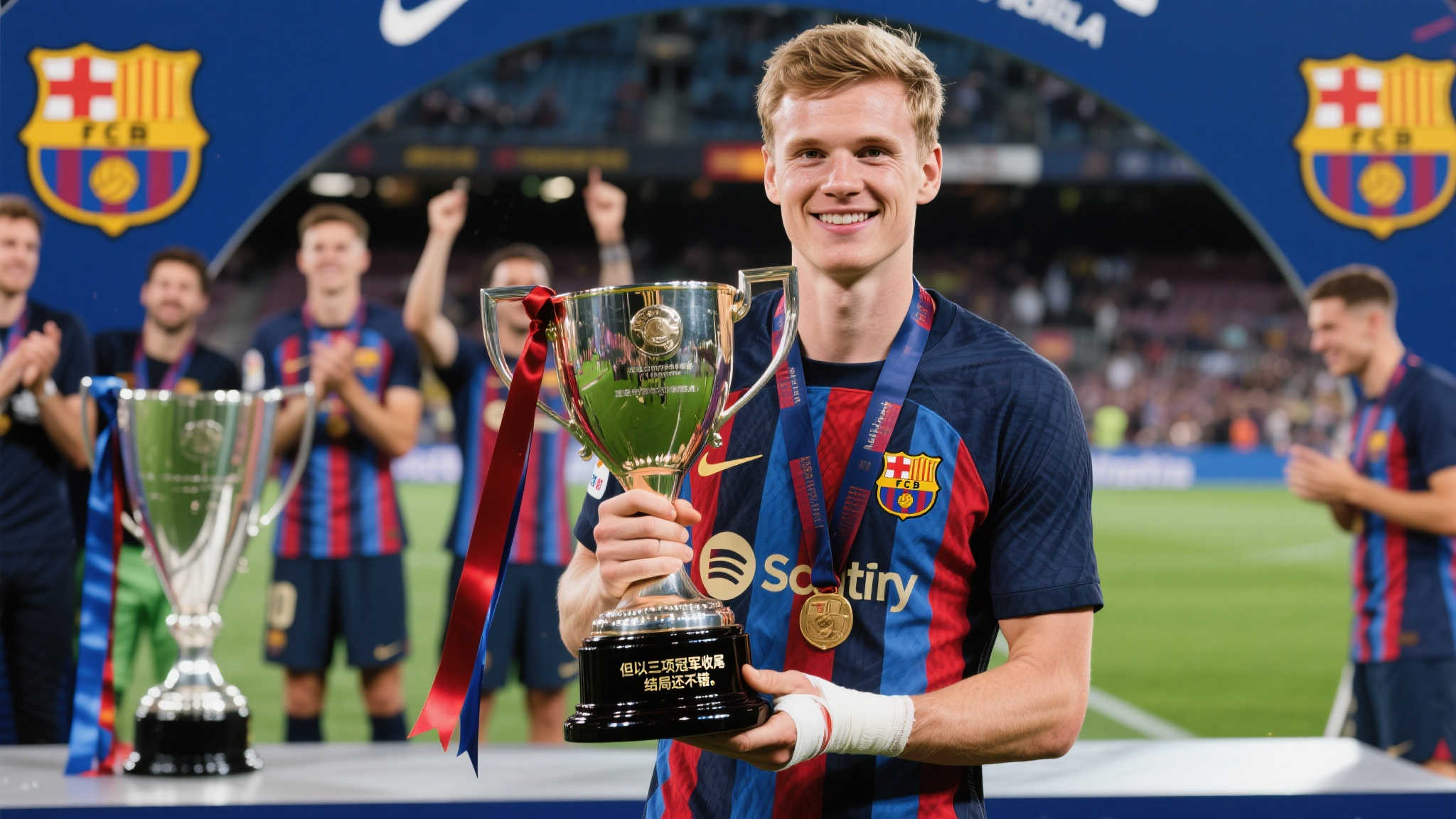 德容社媒晒捧杯照回顾赛季:伤病挑战难熬,三冠收官仍圆满 德容社媒晒捧杯照回顾赛季:伤病挑战难熬,三冠收官仍圆满